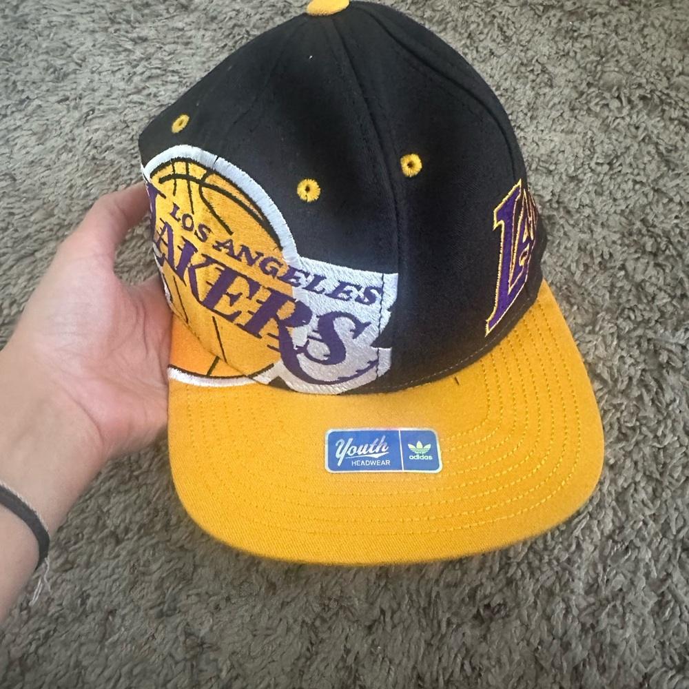 Adidas Black and Yellow Lakers Cap